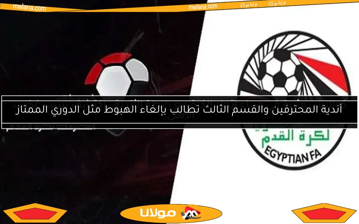 أندية المحترفين والقسم الثالث تطالب بإلغاء الهبوط مثل الدوري الممتاز