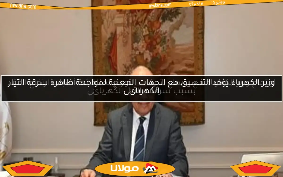 وزير الكهرباء يؤكد التنسيق مع الجهات المعنية لمواجهة ظاهرة سرقة التيار الكهربائي