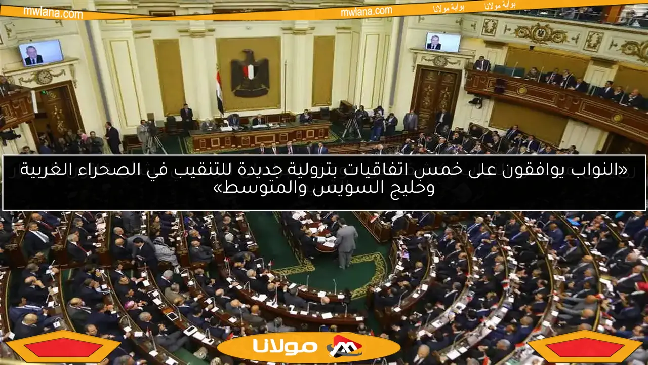 «النواب يوافقون على خمس اتفاقيات بترولية جديدة للتنقيب في الصحراء الغربية وخليج السويس والمتوسط»