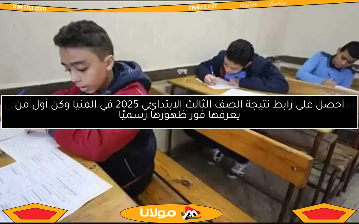 احصل على رابط نتيجة الصف الثالث الابتدائي 2025 في المنيا وكن أول من يعرفها فور ظهورها رسميًا