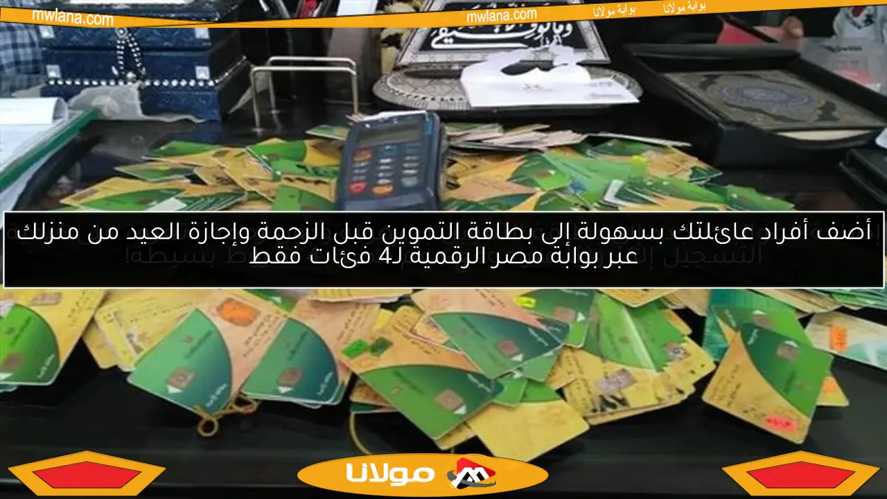 أضف أفراد عائلتك بسهولة إلى بطاقة التموين قبل الزحمة وإجازة العيد من منزلك عبر بوابة مصر الرقمية لـ4 فئات فقط