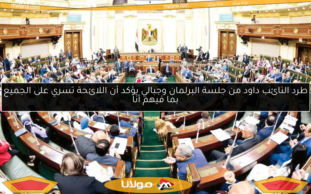 طرد النائب داود من جلسة البرلمان وجبالي يؤكد أن اللائحة تسري على الجميع بما فيهم أنا