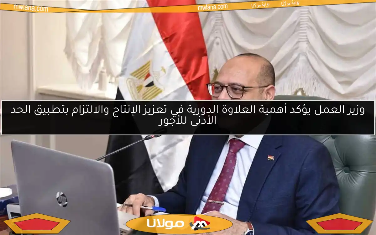 وزير العمل يؤكد أهمية العلاوة الدورية في تعزيز الإنتاج والالتزام بتطبيق الحد الأدنى للأجور