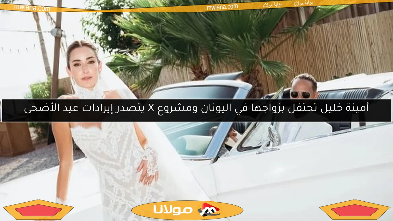 أمينة خليل تحتفل بزواجها في اليونان ومشروع X يتصدر إيرادات عيد الأضحى