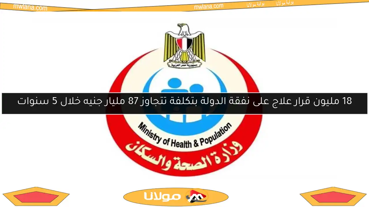 18 مليون قرار علاج على نفقة الدولة بتكلفة تتجاوز 87 مليار جنيه خلال 5 سنوات