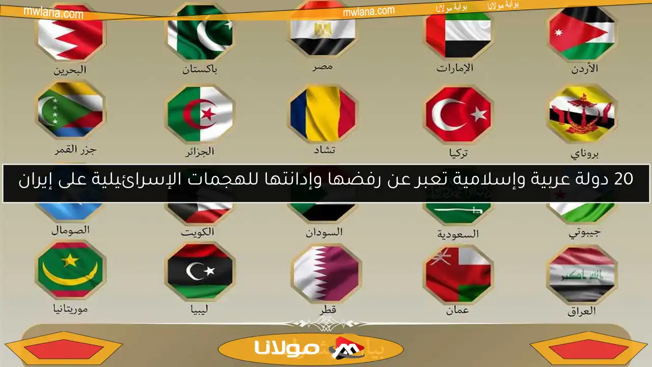 20 دولة عربية وإسلامية تعبر عن رفضها وإدانتها للهجمات الإسرائيلية على إيران