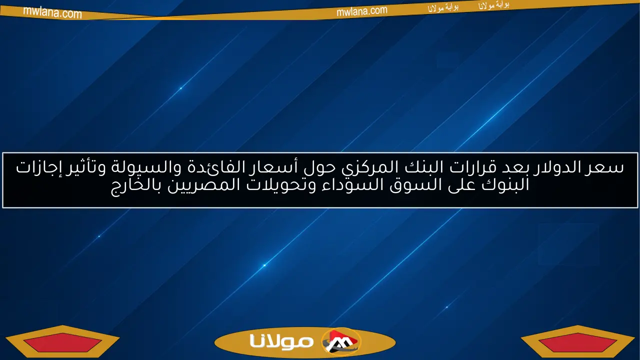 سعر الدولار بعد قرارات البنك المركزي حول أسعار الفائدة والسيولة وتأثير إجازات البنوك على السوق السوداء وتحويلات المصريين بالخارج