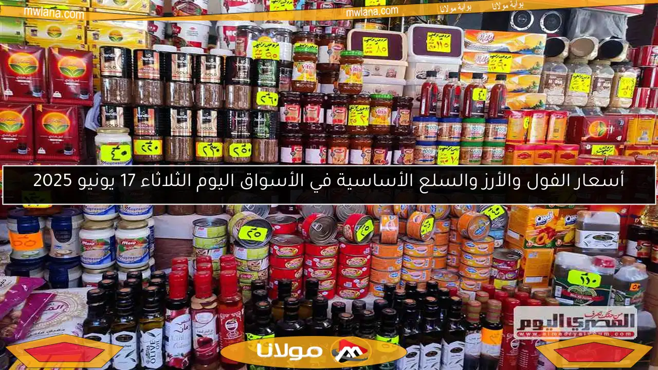 أسعار الفول والأرز والسلع الأساسية في الأسواق اليوم الثلاثاء 17 يونيو 2025