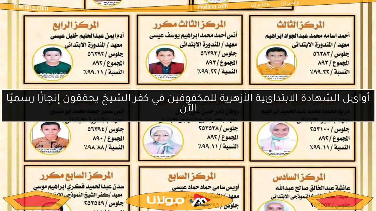 أوائل الشهادة الابتدائية الأزهرية للمكفوفين في كفر الشيخ يحققون إنجازًا رسميًا الآن