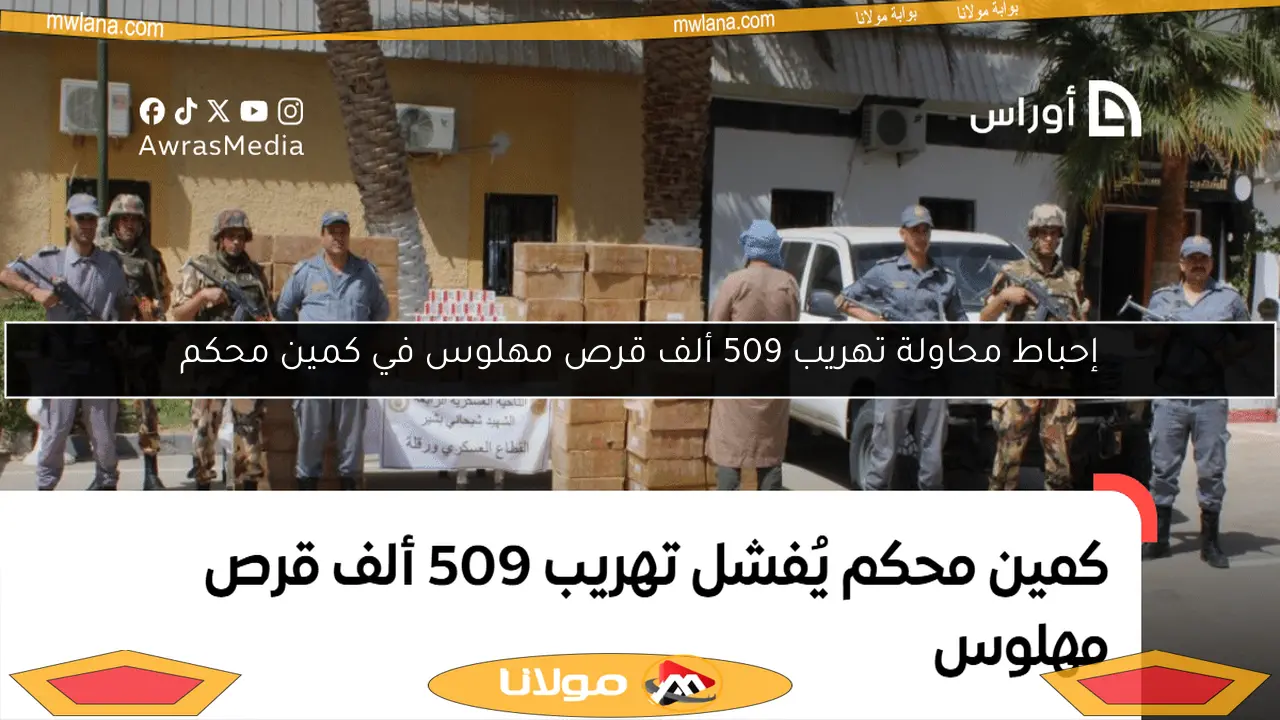 إحباط محاولة تهريب 509 ألف قرص مهلوس في كمين محكم