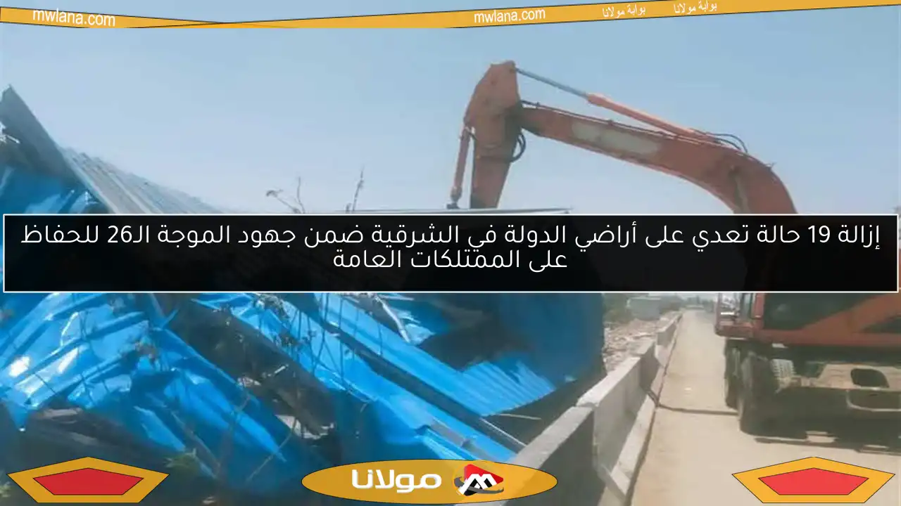 إزالة 19 حالة تعدي على أراضي الدولة في الشرقية ضمن جهود الموجة الـ26 للحفاظ على الممتلكات العامة