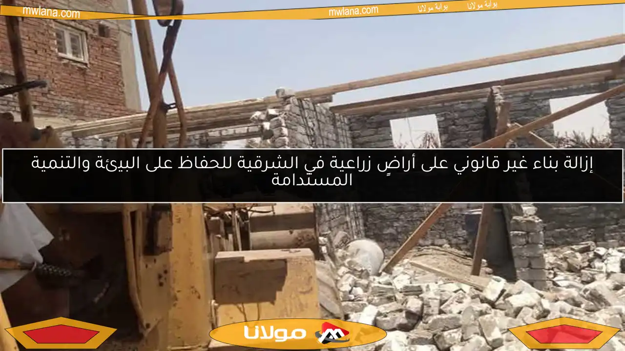 إزالة بناء غير قانوني على أراضٍ زراعية في الشرقية للحفاظ على البيئة والتنمية المستدامة