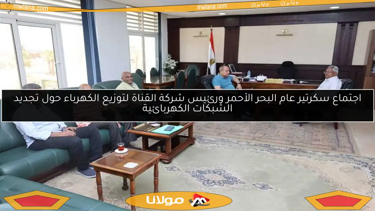 اجتماع سكرتير عام البحر الأحمر ورئيس شركة القناة لتوزيع الكهرباء حول تجديد الشبكات الكهربائية
