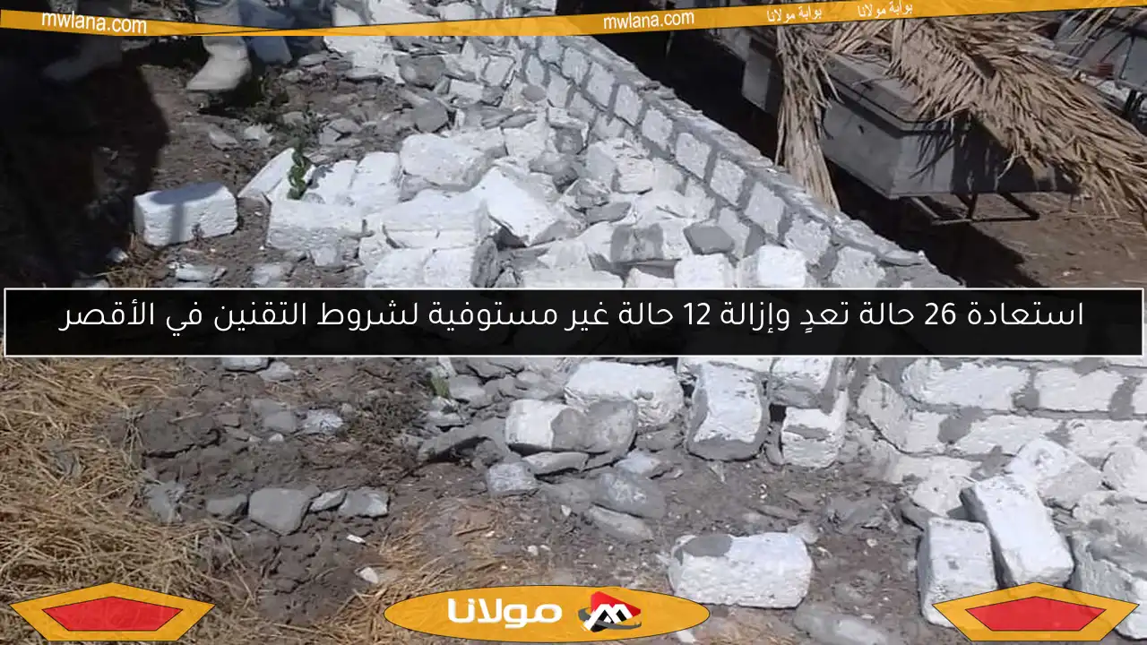 استعادة 26 حالة تعدٍ وإزالة 12 حالة غير مستوفية لشروط التقنين في الأقصر