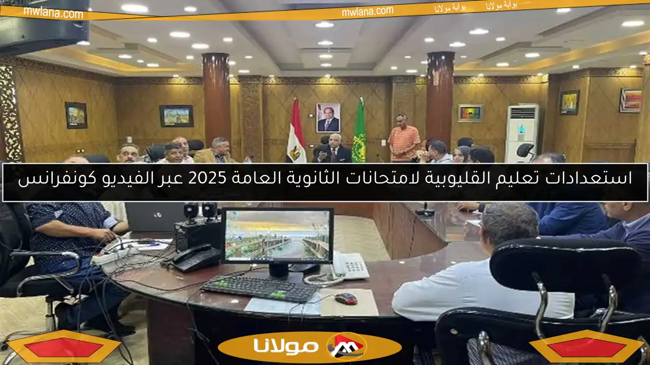 استعدادات تعليم القليوبية لامتحانات الثانوية العامة 2025 عبر الفيديو كونفرانس