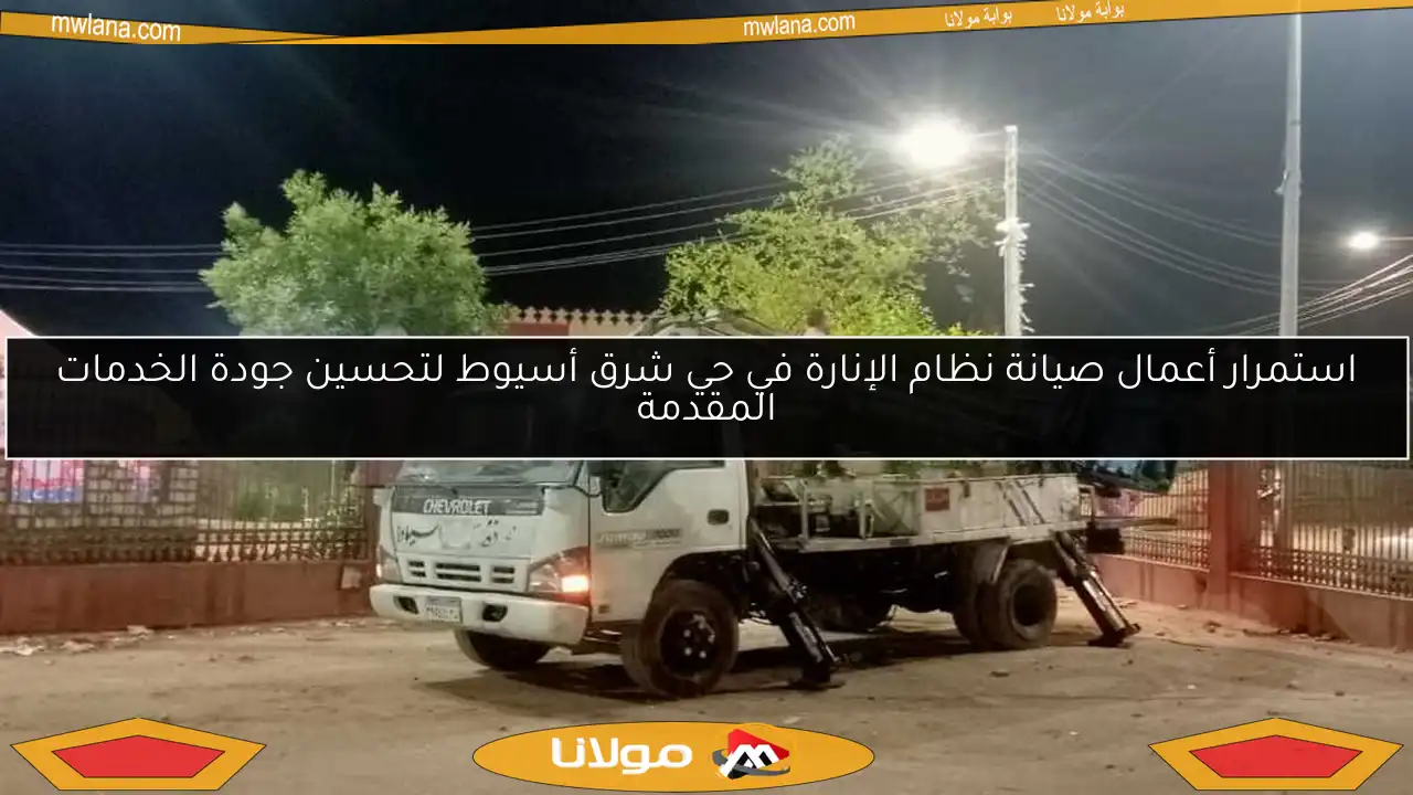 استمرار أعمال صيانة نظام الإنارة في حي شرق أسيوط لتحسين جودة الخدمات المقدمة