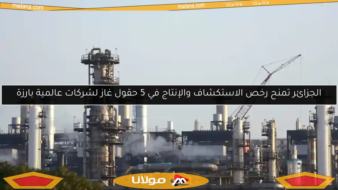 الجزائر تمنح رخص الاستكشاف والإنتاج في 5 حقول غاز لشركات عالمية بارزة