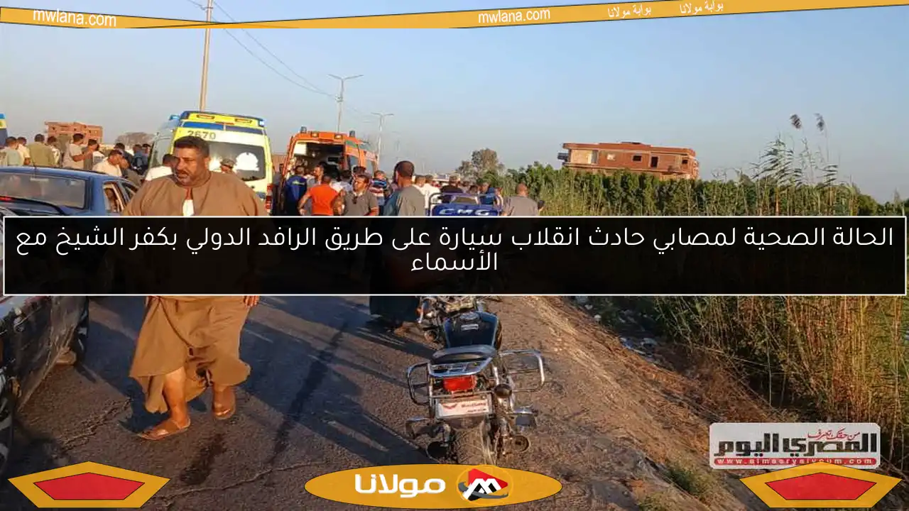 الحالة الصحية لمصابي حادث انقلاب سيارة على طريق الرافد الدولي بكفر الشيخ مع الأسماء