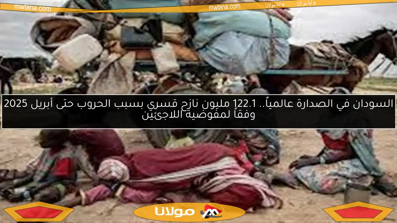 السودان في الصدارة عالمياً.. 122.1 مليون نازح قسري بسبب الحروب حتى أبريل 2025 وفقاً لمفوضية اللاجئين
