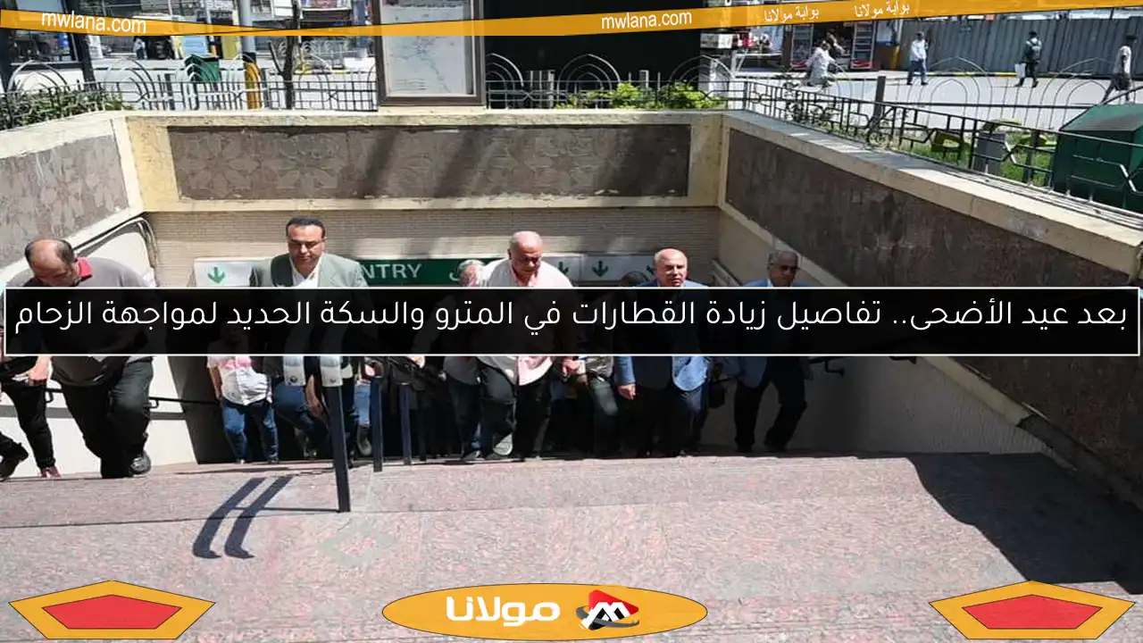 بعد عيد الأضحى.. تفاصيل زيادة القطارات في المترو والسكة الحديد لمواجهة الزحام