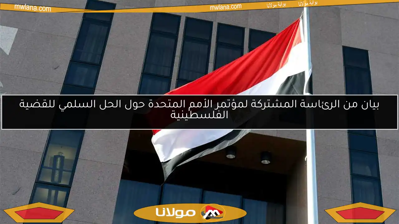 بيان من الرئاسة المشتركة لمؤتمر الأمم المتحدة حول الحل السلمي للقضية الفلسطينية