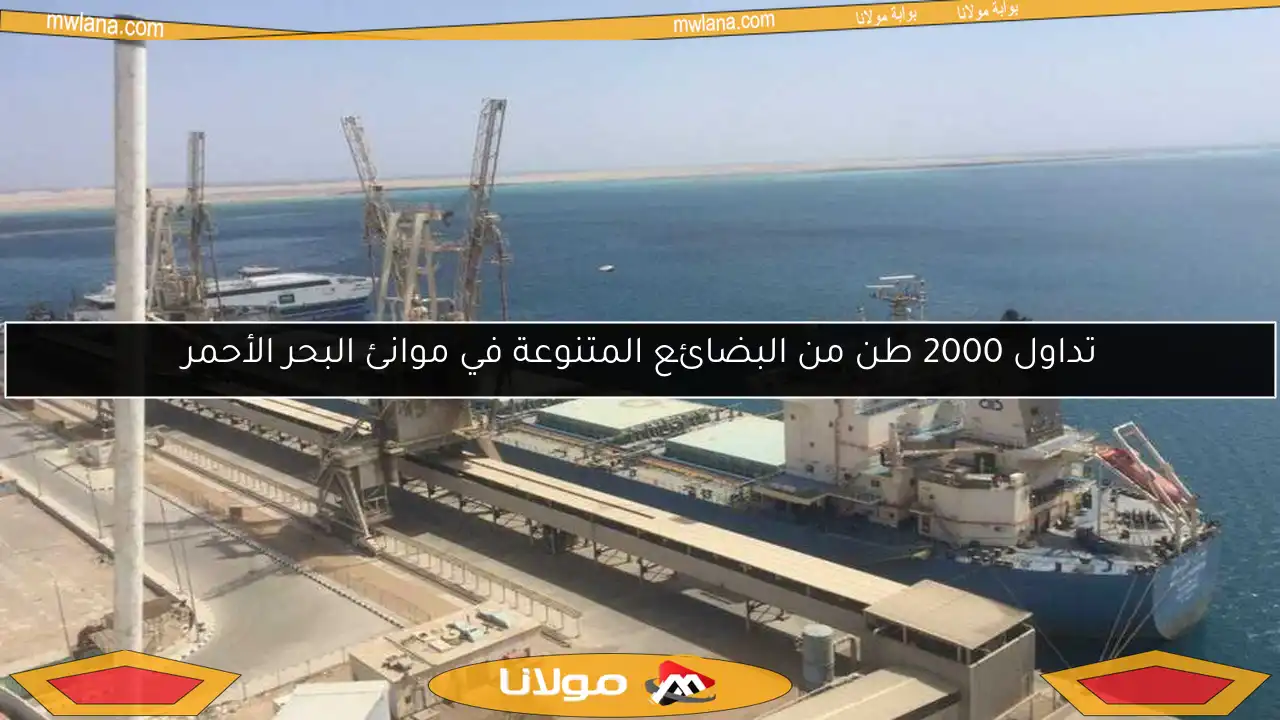 تداول 2000 طن من البضائع المتنوعة في موانئ البحر الأحمر