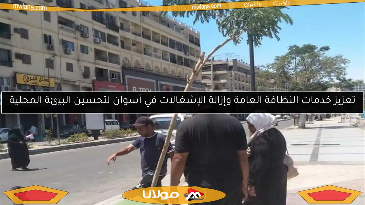 تعزيز خدمات النظافة العامة وإزالة الإشغالات في أسوان لتحسين البيئة المحلية