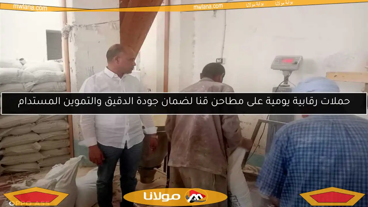 حملات رقابية يومية على مطاحن قنا لضمان جودة الدقيق والتموين المستدام