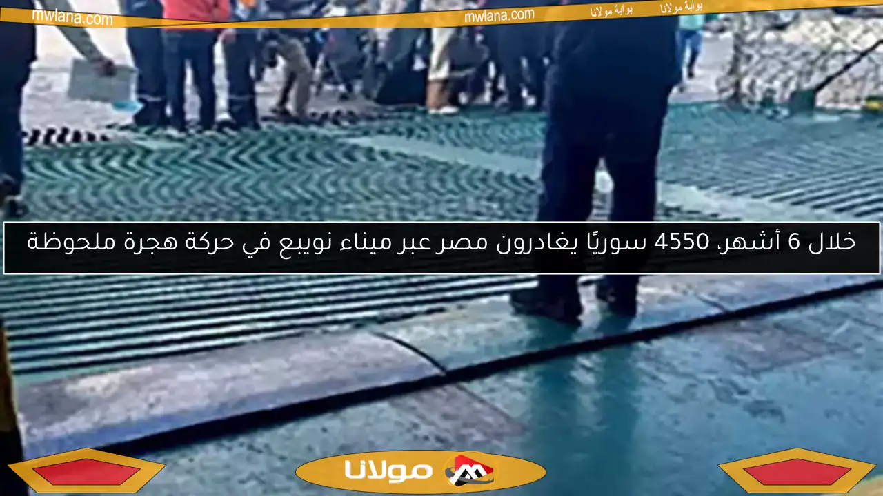 خلال 6 أشهر، 4550 سوريًا يغادرون مصر عبر ميناء نويبع في حركة هجرة ملحوظة