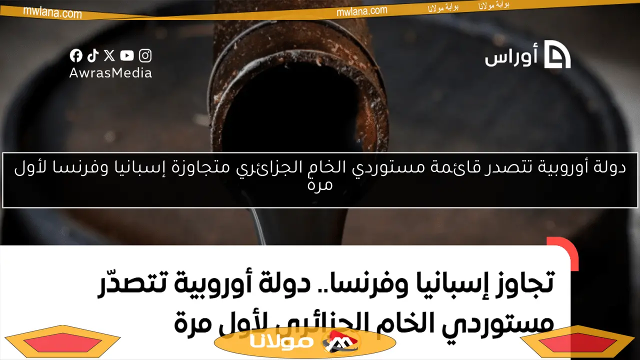 دولة أوروبية تتصدر قائمة مستوردي الخام الجزائري متجاوزة إسبانيا وفرنسا لأول مرة