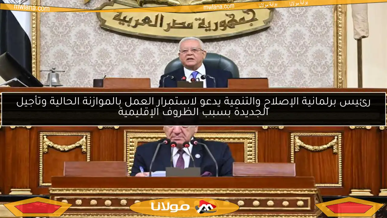 رئيس برلمانية الإصلاح والتنمية يدعو لاستمرار العمل بالموازنة الحالية وتأجيل الجديدة بسبب الظروف الإقليمية