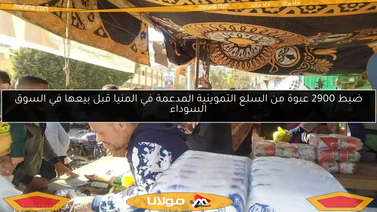 ضبط 2900 عبوة من السلع التموينية المدعمة في المنيا قبل بيعها في السوق السوداء