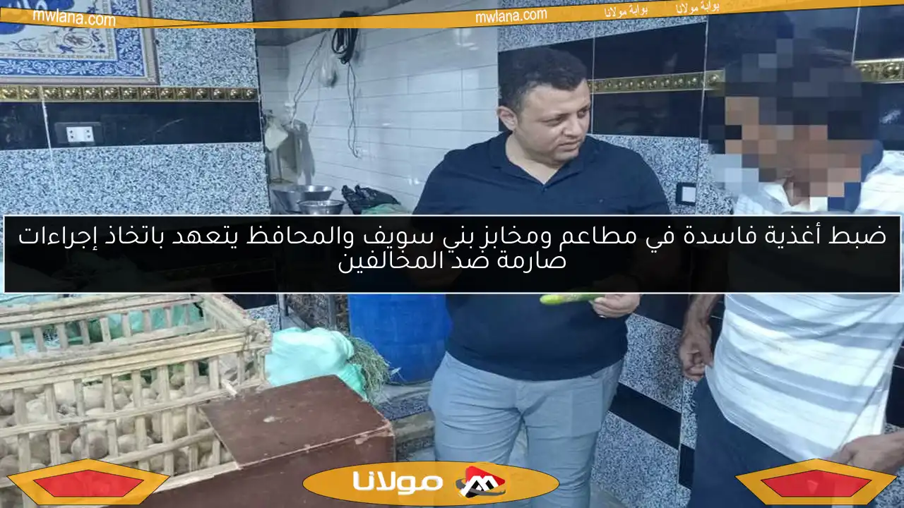 ضبط أغذية فاسدة في مطاعم ومخابز بني سويف والمحافظ يتعهد باتخاذ إجراءات صارمة ضد المخالفين