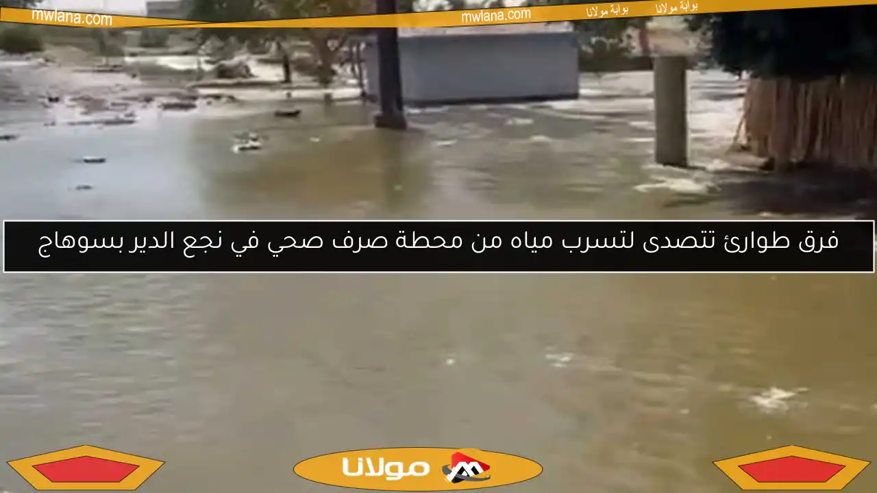 فرق طوارئ تتصدى لتسرب مياه من محطة صرف صحي في نجع الدير بسوهاج