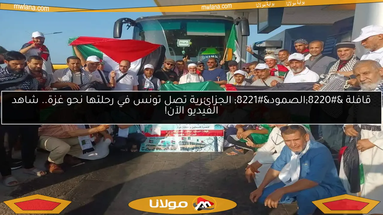 قافلة “الصمود” الجزائرية تصل تونس في رحلتها نحو غزة.. شاهد الفيديو الآن!