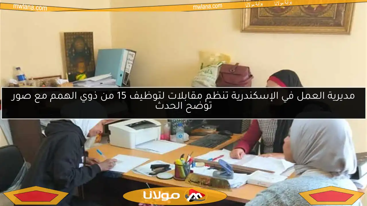 مديرية العمل في الإسكندرية تنظم مقابلات لتوظيف 15 من ذوي الهمم مع صور توضح الحدث