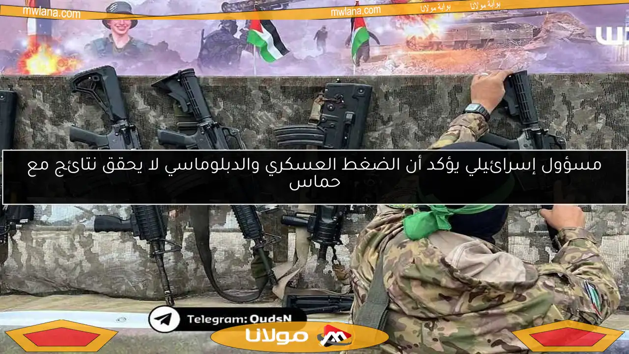 مسؤول إسرائيلي يؤكد أن الضغط العسكري والدبلوماسي لا يحقق نتائج مع حماس