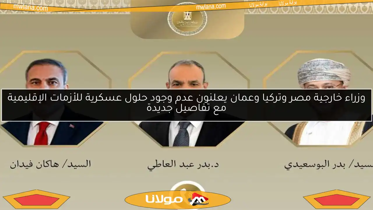 وزراء خارجية مصر وتركيا وعمان يعلنون عدم وجود حلول عسكرية للأزمات الإقليمية مع تفاصيل جديدة