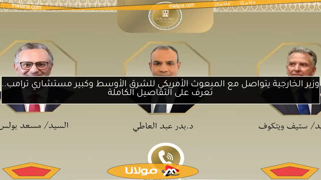 وزير الخارجية يتواصل مع المبعوث الأمريكي للشرق الأوسط وكبير مستشاري ترامب.. تعرف على التفاصيل الكاملة