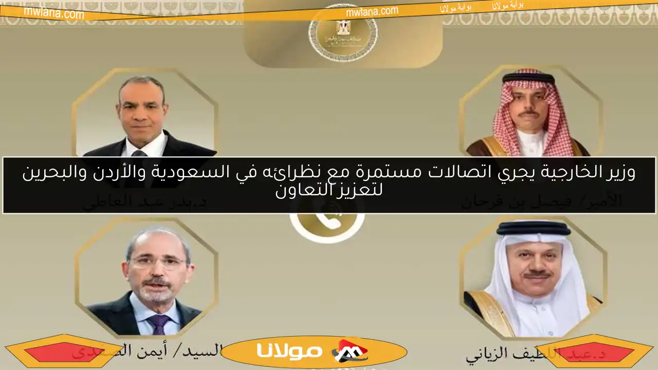 وزير الخارجية يجري اتصالات مستمرة مع نظرائه في السعودية والأردن والبحرين لتعزيز التعاون