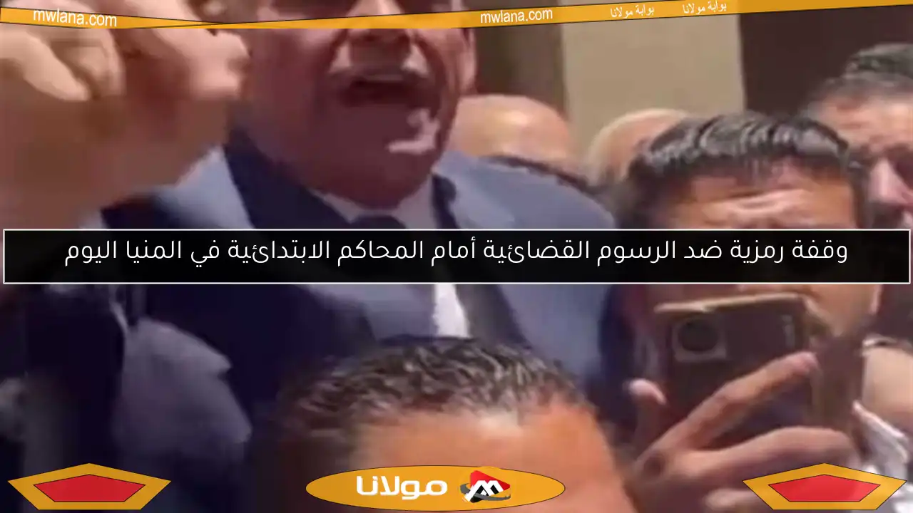 وقفة رمزية ضد الرسوم القضائية أمام المحاكم الابتدائية في المنيا اليوم